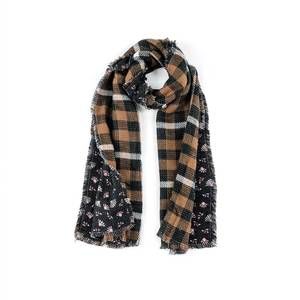 Shiraleah Black and Brown Plaid Scarf